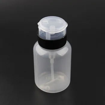 1tk 200ml Professional Nail Art Tool küünelaki Eemaldaja Pudeli Must Suletav Plastikust kate Küünte Pump Pudelid