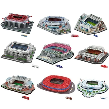 Klassikaline Pusle DIY 3D Puzzle Maailma Jalgpalli Staadion Euroopa Jalgpall Mänguväljak Monteeritakse Hoone Mudel Puzzle Lastele mõeldud Mänguasjad