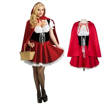 S-6XL Täiskasvanud Naiste Little Red Riding Hood Kostüümid Anime Cosplay Fantaasia Mängu Vormirõivad Halloween Fancy Kleit