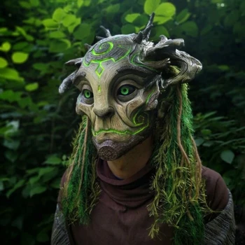 Metsa Roheline Vaimu Halloween Mask Puu Vana Mees Hirmutav Zombie Õudus Õudne Vaimu Maski Jube Deemon Masque Karneval Isiku Rekvisiidid
