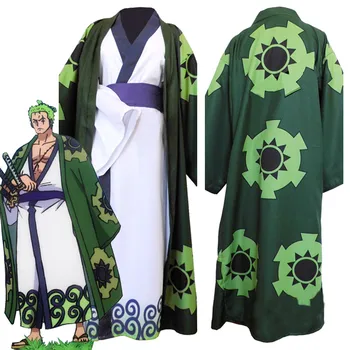 Anime Roronoa Zoro Cosplay Kostüüm Wano Kuni Riik Kimono Hommikumantel Täielik Ülikond Varustus Halloween Carnival Ülikond