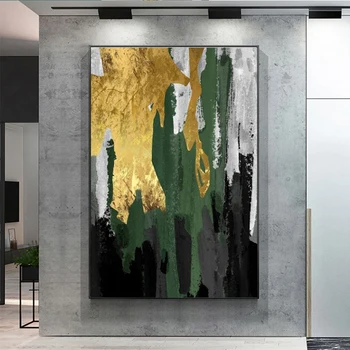 Suur Abstraktset Õlimaali Lõuendil Käsitöö Gold Foil Seina Maali Raamimata Home Decor Käsitsi Maalitud Abstraktsed Pilt Kunst