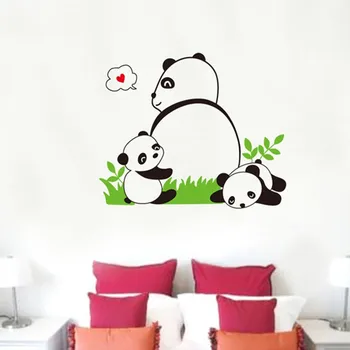 DIY loomade Panda pere lovey vinüül seina kleebis lasteaia laste tuba, elutuba, magamistuba kodu kaunistamiseks kunsti kleebised