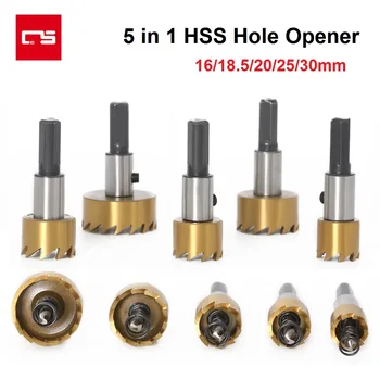 HSS Puur Natuke Auk Nägi Set Titanium Katmine 16 18.5 20 25 30mm Core Drill Bit Puit-Metall Plast Plaat Augu Avaja Lõigatud