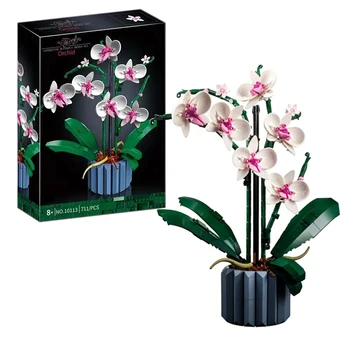 Kes Kimp Orhidee Blokeerida Lill Succulents Pottidesse Ehitusplokid Sobib 10311 Romantiline Komplekt Assamblee Hoone Mänguasi Tüdruk Kingitus
