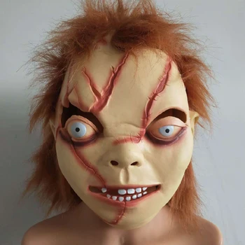 Chucky Mask Cosplay Hirmutav Ripsmetušš Halloween Terror Lateksist Mask Realistlik Chucky Nukk Õudus Maskid
