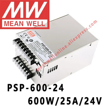Keskmine Hästi PSP-600-24 meanwell 24VDC/25A/600W koos PFC ja Paralleelselt Funktsiooni Toide poe