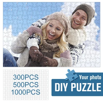 DIY Photo Kohandatud Puzzle Isikupärastatud Puidust Puzzle 300/500/1000 Tükki Foto Kohandatud Puzzle jaoks Paar ja Pere