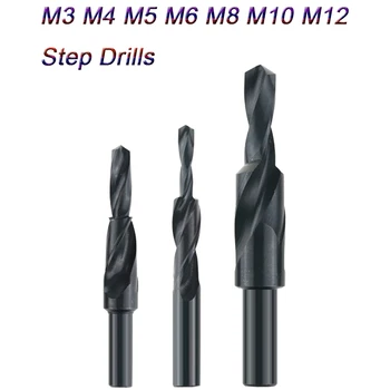 Kruvide Augud Counterbore Twist Step Drill Dual Lõikamine Natuke HSS Metalli 90 180 Kraadi M3 M4 M5 M6 M8 M10 M12 Countersink ing