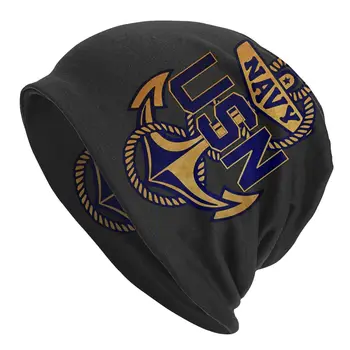 Mereväe USN Ankur Pitsat ja Logo Sügis Naiste Soe Beanies Topelt Kasutatud Hingav Kapoti Mütsid