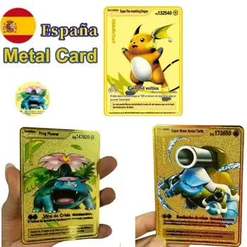 10000 Arceus Vmax DIY Kuldne Pokemon Kaardid hispaania Raud Metall Pokmo Tähed Lapsed Kingitus Mäng Kogumise Kaardid
