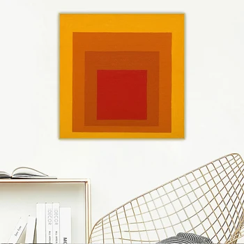 Citon Josef Albers《Kummardus Ruudu》Lõuend Kunsti Õlimaal Abstraktse Kunsti Maali Pilt Seina Decor Kodu Kaunistamiseks