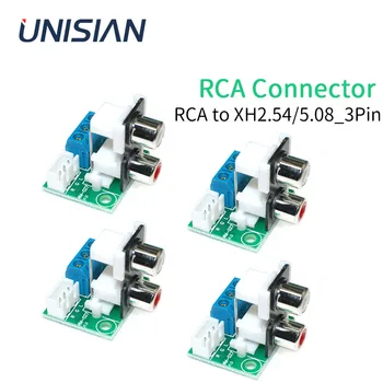 UNISIAN RCA Ühendus juhatuse RCA to 3p 2.54 mm 5.08 mm pesa mooduli RCA audio sisend adapter kodu amplifer