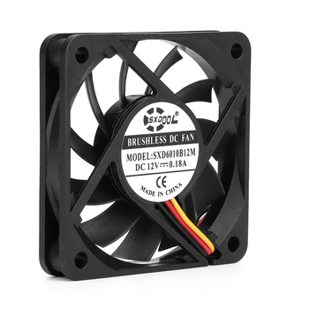 2tk 12V 60mm fan 60X10mm Dual Ball jahutus-3pin ventilaatori PC CPU Cooler haak nuppe FG, 6cm 6010 slim kõrge kvaliteedi slim fänn