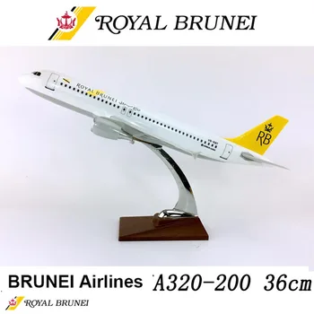 36 cm 1/100 Skaala Airbus Royal Brunei Airlines A320-200 Lennuki Mudel Mänguasjad Õhusõiduki Diecast Plastikust Sulamist Lennuk Laekuva