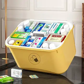 Esmaabivahendite komplekt First Aid Kit Kodu Meditsiin ladustamise kasti meditsiin korraldaja Mugav meditsiin kasti meditsiin mahuti