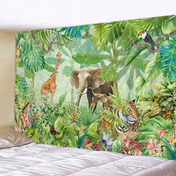 Troopilised paljususeni loomade vaip seina riputamise esteetika home decor seinavaibad ranna rätik jooga matt, tekk, vaip, laudlina