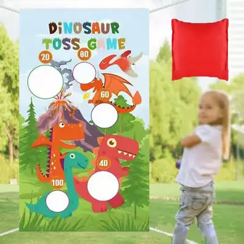 Dinosaurus Toss Mängud Banner Set Pere Kogumine Lihtne Kasutada Sise-Suvi
