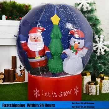 1.2 m sajab Lund Täispuhutav Mänguasi jõuluehe LED Valgustusega Santa Claus Lumepall Lapsele Väljas Hoovis Uus Aasta Xmas Pool Decor