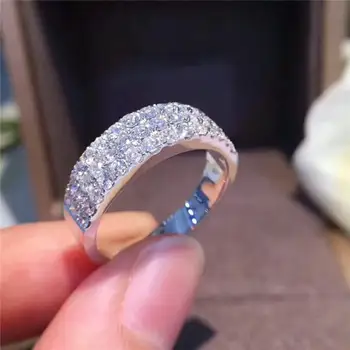 HOYON 18k valge kuld värvi SEVEN real diamond ring naiste pulm AAA tsirkoon kiip ehted dropshopping tasuta shipping