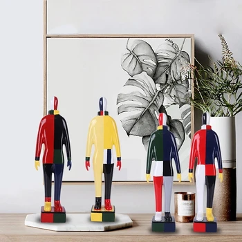 Malevich Sportlaste Sculture Abstraktne Kunst Käsitsi valmistatud Vaik Artware Inimese Kuju Home Office Decor