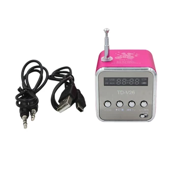 T D-V26 Mini Kõlar FM-Raadio Vastuvõtja, MP3-Pleier LCD Soundbar Micro -SD TF Muusika Stereo Kõlar Sülearvuti