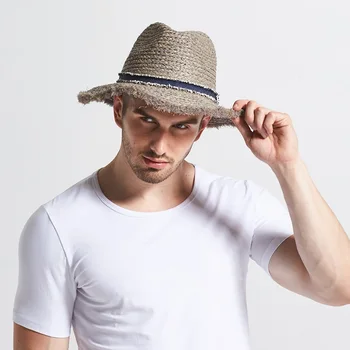 Uus Mees Raffia Päike Müts Laia Ääreni Täiskasvanud Kevadel Briti Mees Päike ühise Põllumajanduspoliitika Meeste Väljas Suvi Reisi Müts Panama Straw Hat B-7736