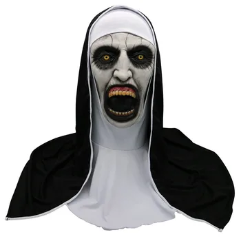1 Pc Nunn Õudus Mask Cosplay Valak Hirmutav Lateks Maskid Headscarf Kogu Nägu Kiiver Halloween Pool Rekvisiidid