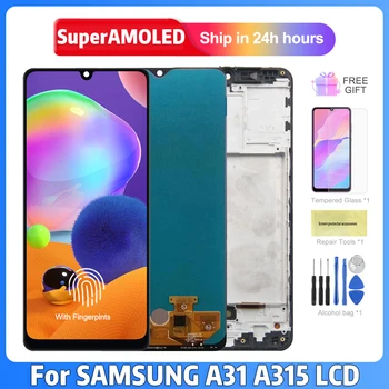 Originaal Ekraan Samsung Galaxy A31 LCD Ekraan Puutetundlik Digitizer Koos Raami Samsung A315 A315F A315N A315G