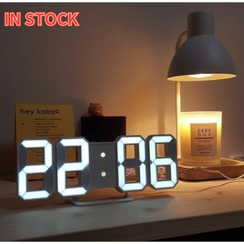 Põhjamaade 3d Digital Wall Clock Helendav Tabel Kell Led Night Light Häireseade Digitaalse Kella Aeg, Kuupäev Ekraan Kaasaegne Office Home Decor