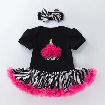 Kuum väikelapse tüdruk riided baby puuvillane bodysuits zebra tutu seelik ja vibu peapael riided komplekti vastsündinud kombekas sünnipäeva