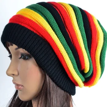 2022 Talve Mood Hip-Hop Bob Marley Jamaika Rasta Reggae Multi-värviline Triibuline Beanie Müts Meestele, Naistele, Unisex