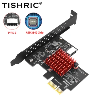 TISHRIC PCIE USB TYPE-E Expansion Card Type C Pesa PCI Express 3.0 1X, Et 20Pin esipaneelil Toetab Windows 8 10 32/64Bit