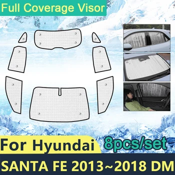 Täielik Hõlmab Päikesevarjud Jaoks Hyundai Santa Fe DM 2013~2017 Auto Tarvikud, päikesekaitsekiled Esiklaasid Külje Akna Visiir 2014 2016
