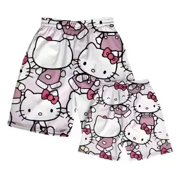 Uus 2022 Kawaii Sanrio Hello Kitty Armsad lühikesed Püksid Uus Cartoon Print Paar Vabaaja Püksid Beach Püksid Lahti Püksid Mänguasjad Tüdrukutele