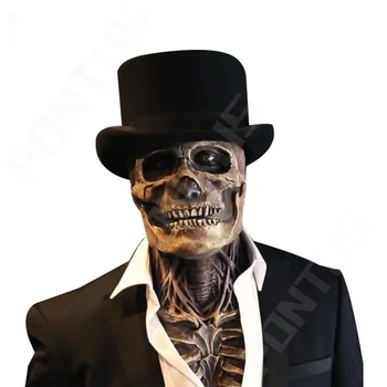 Halloween Õudus Mask 3D Reaalsus Täieliku Pea Kolju Mask Liikuv Lõualuu Kiiver Skelett Lateks Hirmutav Halloween Maskid Maskeraad Prop