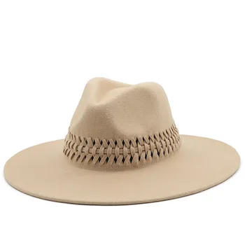 Käsitöö Fedora Müts 100% Austraalia Lamba Müts Naiste Suur Nokk Müts sügis Talv Meeste Must Jazz Mütsi