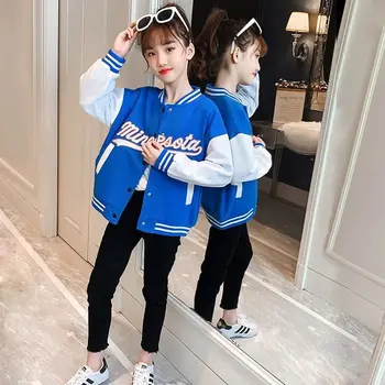 2023 aasta Sügisel, TALVEL Tüdrukud Poiste riideid Pesapalli strped Jope Lapsed Teismelised sport Kampsun, Lapse Outwear Mantlid 6 7 8 9 10 11 aasta