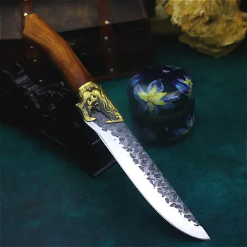 Käsitsi sepistatud Hiina Longquan terav koka nuga konditustamise nuga koostisega komplekt nuga, vaakum kuumtöötluse 59HRC viil nuga