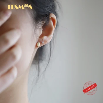 ITSMOS 14k gold Plating Puhas 925 Hõbedast Kõrvarõngad, Kaare Geomeetria Disain, Lihtne Elegantne Kõrvarõngad Mini Kõrvarõngad naistele