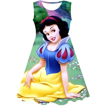 Beebi Lumi Valge Kleit Armas Suvine Tüdruk Ruffle Mood Põlve Pikkusega Kleit Disney Seeria Cartoon Vabaaja-line Seelikud 1-10 Aastat