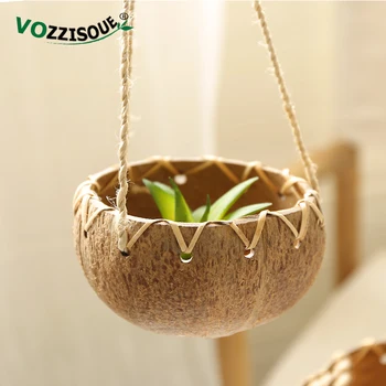 Klassikalise Kookospähkli Koorega Mahlakad Planter Bonsai Pott Lillepoti istutusmasinad Succulents Rippuvad Potid Taimede Riputada Poti Taime