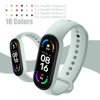 Tahked Värvi Silikoonist Sport Rihmad XiaoMi Mi Band 7 Pehme Rihm ümber Randme jaoks mi band 3 4 5 6 Smart watch randmepaela Bänd 6