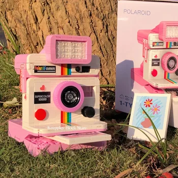 KES Armas Digitaalne Kaamera Mini Building Block Loominguline Roosa Polaroid Retro Kaamera Mudel DIY Tellised Mänguasjad Lapsele Sünnipäeva Kingitused