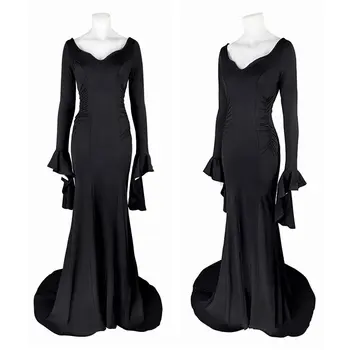 2022 Uus CosDaddy Morticia Adams Kleit Täiskasvanud Naised, Tüdrukud Vintage Must Gooti Ühes Tükis Kleidid Addams Cosplay Varustus