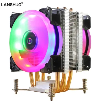 LANSHUO Intel X79 X99 LGA2011 Jahuti Cpu RGB 4 Heatpipe CPu jahutus Ventilaator jahutusradiaator 90mm Radiaator x299