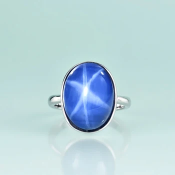 Pärl on Ilu 12x16 Suur Ovaalne Lab Star Sapphire Bezel Seadistus Sõrmused 925 Sterling Hõbe Klassikalises Stiilis Rõngad Naiste Trahvi Ehteid