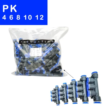 200-500PCS/PALJU Kõrge Kvaliteediga Suruõhu Liitmikud PK . PK4/PK6/PK8/PK10/PK12 , 4mm 5-Viis Push Quick Ühise Pesa,
