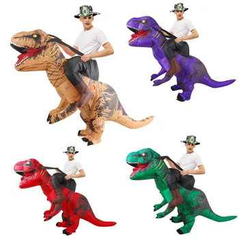 Fancy Maskott Dinosaurus Täispuhutav Kostüüm Täiskasvanud Mees Naine Sõita Dino Kostüümid Halloween Cosplay Kleit Jõulud T-rex Ülikond