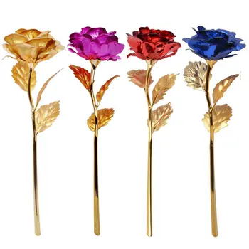Tehislilled 24k Kuld Tõusis Uue Aasta valentinipäeva Kingitus Esitada Foolium Lilled Home Decor Igavesti Roosid tehislilled
